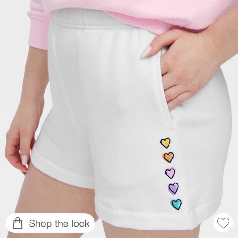 Roller Rabbit x Target White Shorts with Multicolor Heart Details
